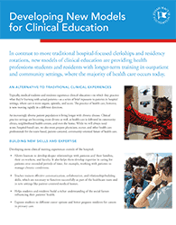 New Models for Clinical Education